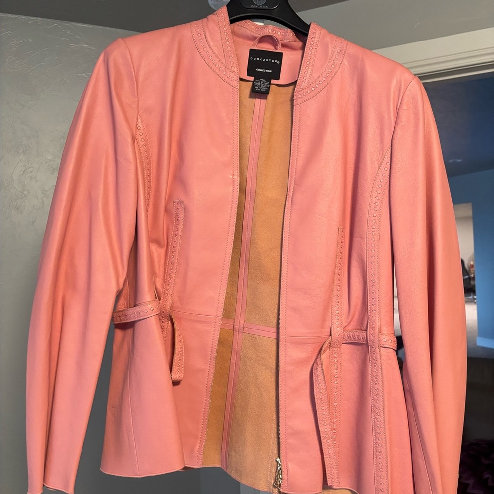 Vintage Don Caster Women's Pink Leather Jacket - Picture 3 of 9